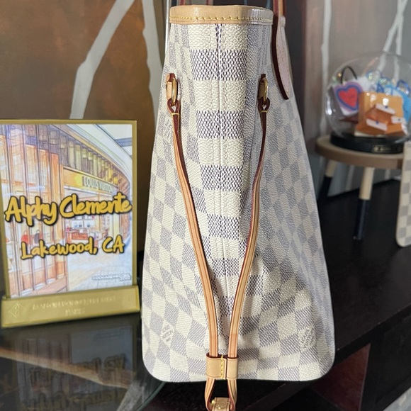 Louis Vuitton Neverfull MM Damier Azur with pouch - Picture 6 of 16